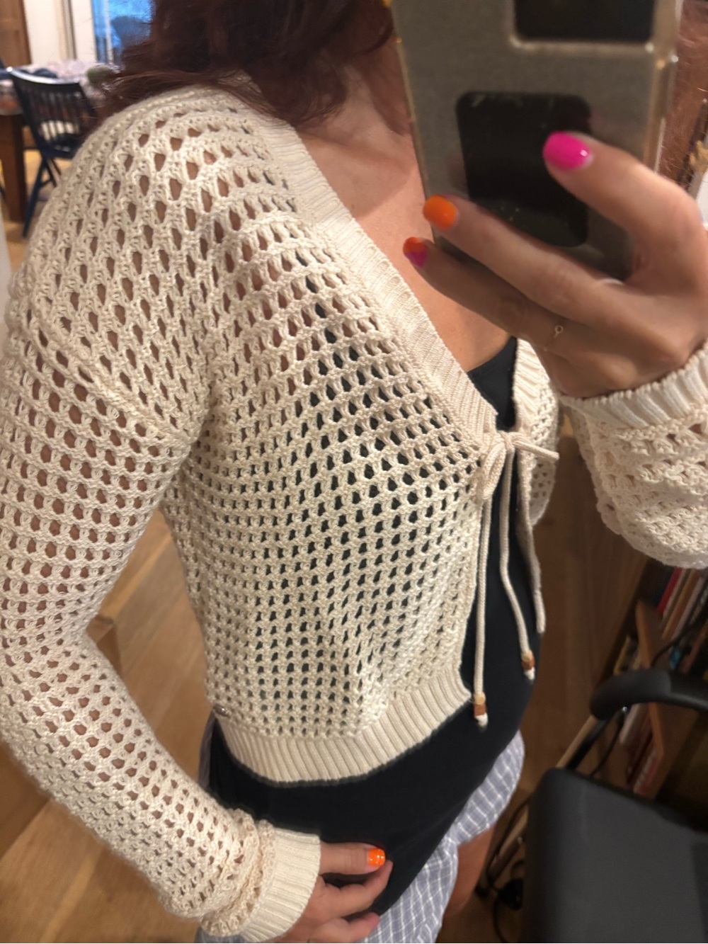 Roxy cream crochet cardigan
